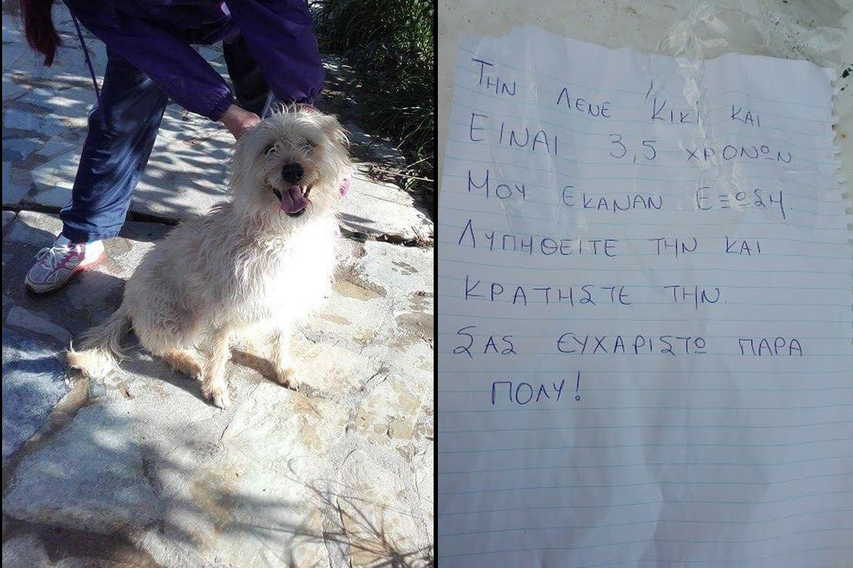 Εγκατέλειψε τον σκύλο στο άλσος Νέας Φιλαδέλφειας μαζί μ’ ένα σημείωμα